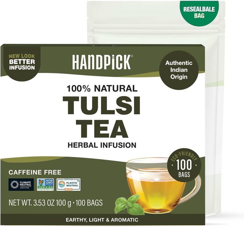 HANDPICK 100% Natural Tulsi Tea Bags - Image 1